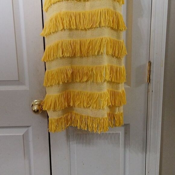 Madderson London RARE yellow fringe flapper dress Sz 6 UK Sz 2 US  NWOT - Picture 2 of 7